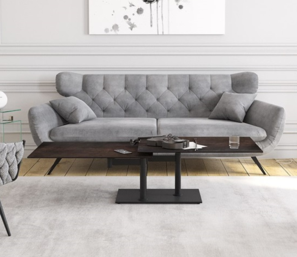 table basse céramique rectangulaire pivotante - akante - souffle d'interieur