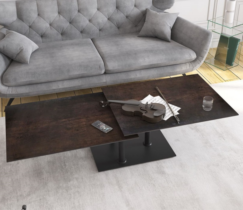 table basse céramique rectangulaire pivotante - Akante - souffle d'interieur