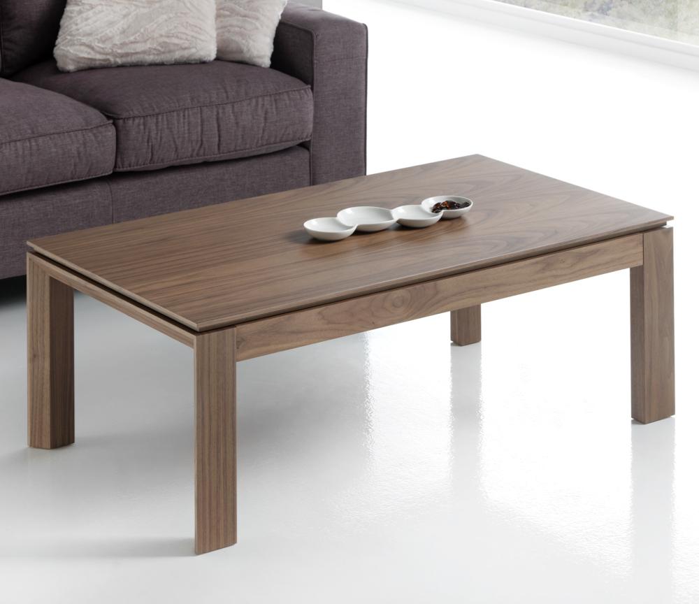 Table basse plateau relevable moderne en bois noyer rectangulaire - Gabriel