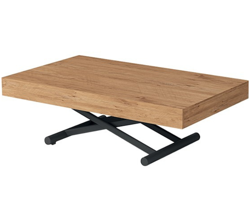 Table basse transformable extensible relevable en table haute bois L 120cm - Steven