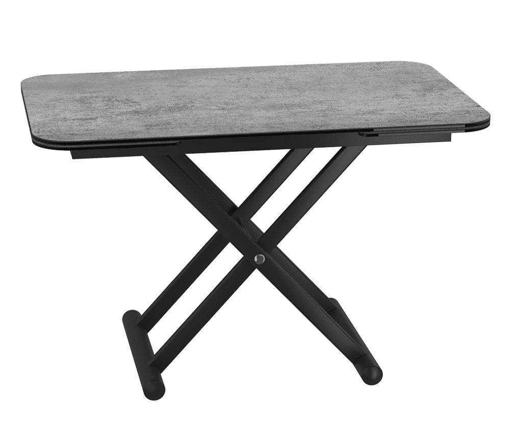 Table basse relevable extensible multifonction céramique gris silver - Enola