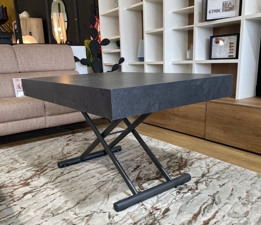 Table basse relevable extensible en table haute design - Souffle d'intérieur