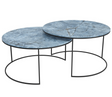 Table basse ronde céramique marbre bleu design - Souffle d'intérieur 