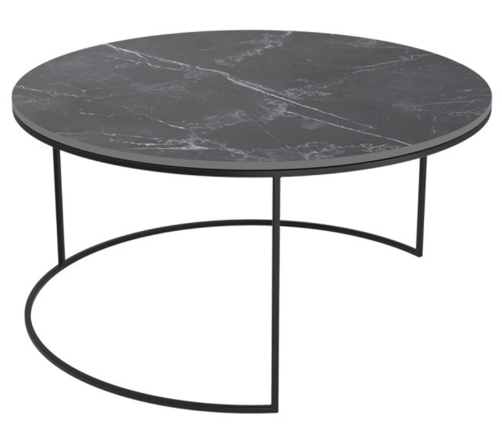 Table basse ronde céramique gris foncé design - Souffle d'intérieur 