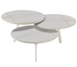 Table basse ronde céramique marbre clair design - Souffle d'intérieur 