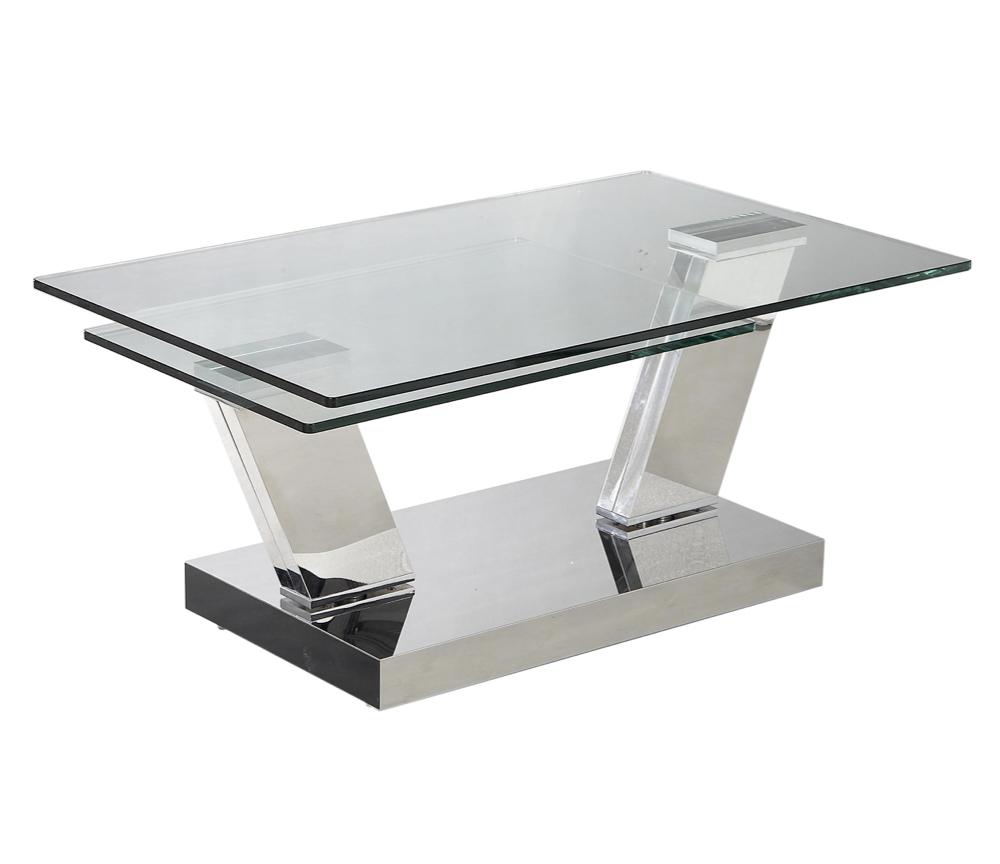 Table basse en verre rectangulaire design pivotante - Clara