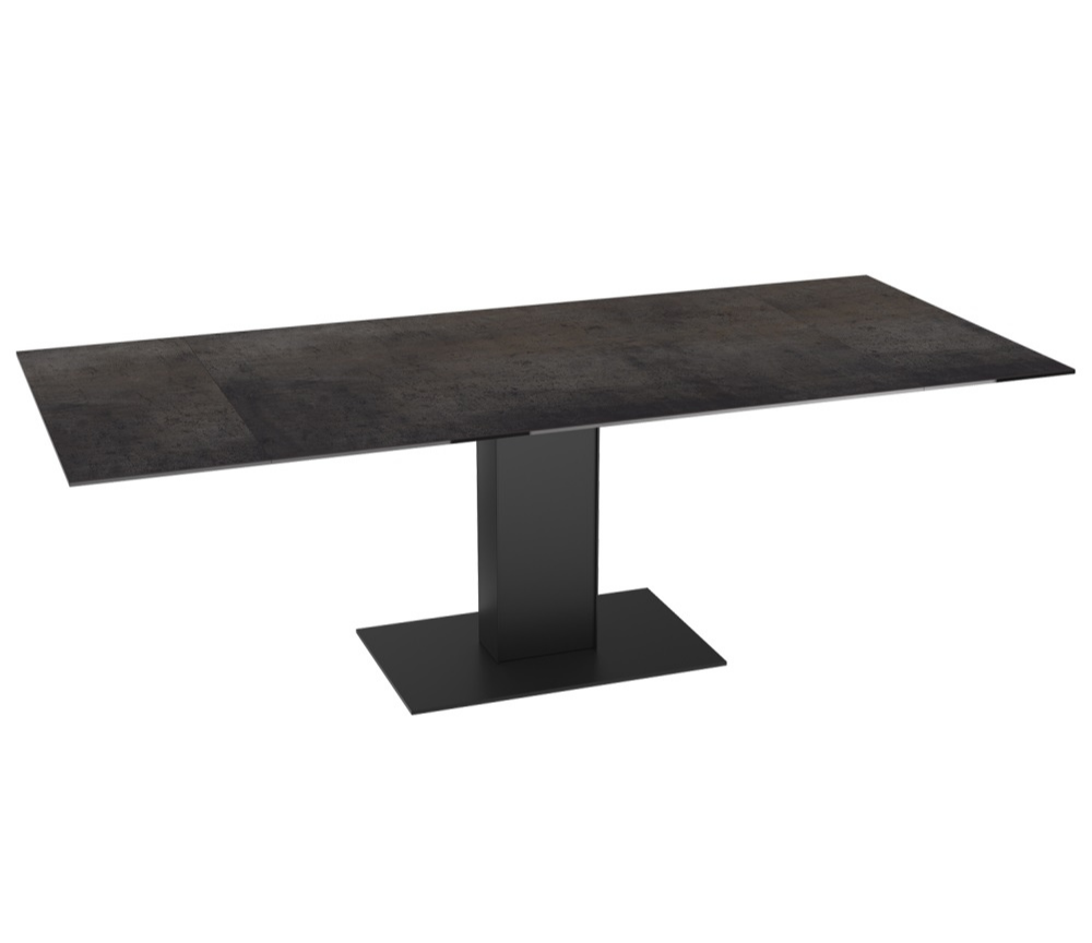 Table céramique extensible acier rouille pieds métal L 150cm - Conny