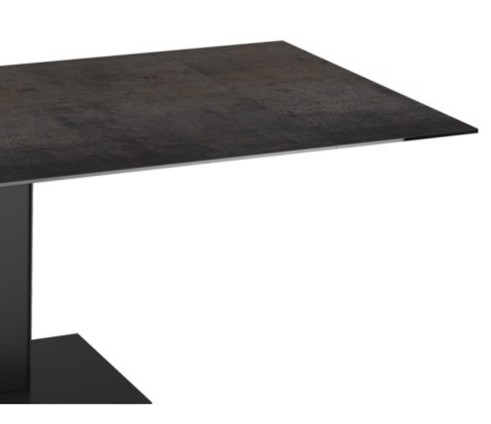 Table céramique extensible acier rouille rectangulaire - Souffle d'intérieur 