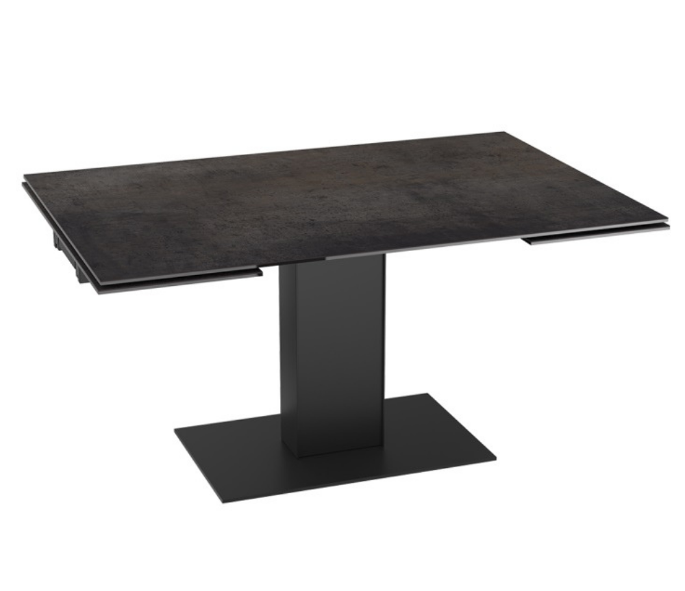 Table céramique extensible acier rouille pieds métal L 150cm - Conny