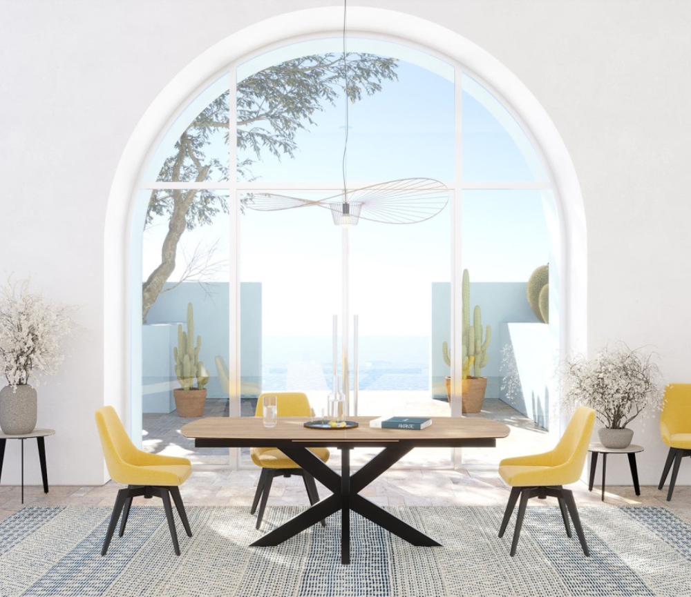 Table extensible céramique bois clair de salle à manger L160cm ou L200cm - Gustave