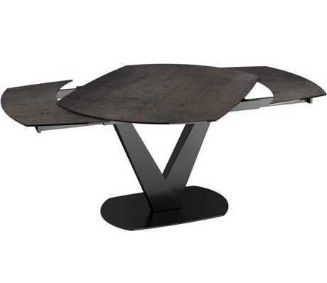 Table de salle à manger céramique extensible pieds métal noir - Akante - Souffle d'intérieur