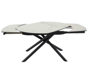 Table extensible céramique marbre blanc design - Souffle d'intérieur