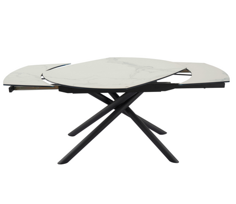Table extensible céramique marbre blanc design - Souffle d'intérieur