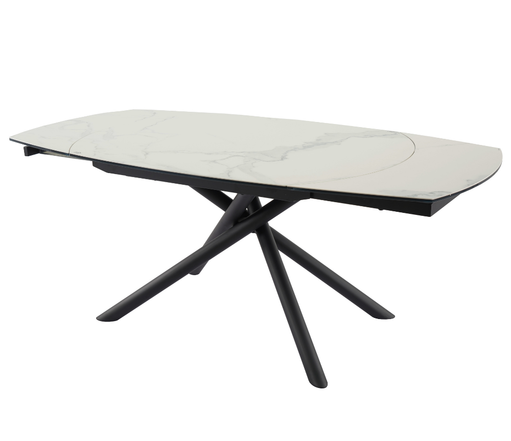 Table extensible céramique marbre blanc design - Souffle d'intérieur