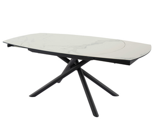Table extensible céramique marbre blanc design - Souffle d'intérieur
