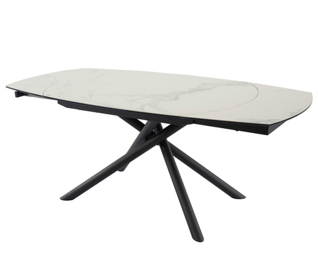 Table extensible céramique marbre blanc design - Souffle d'intérieur