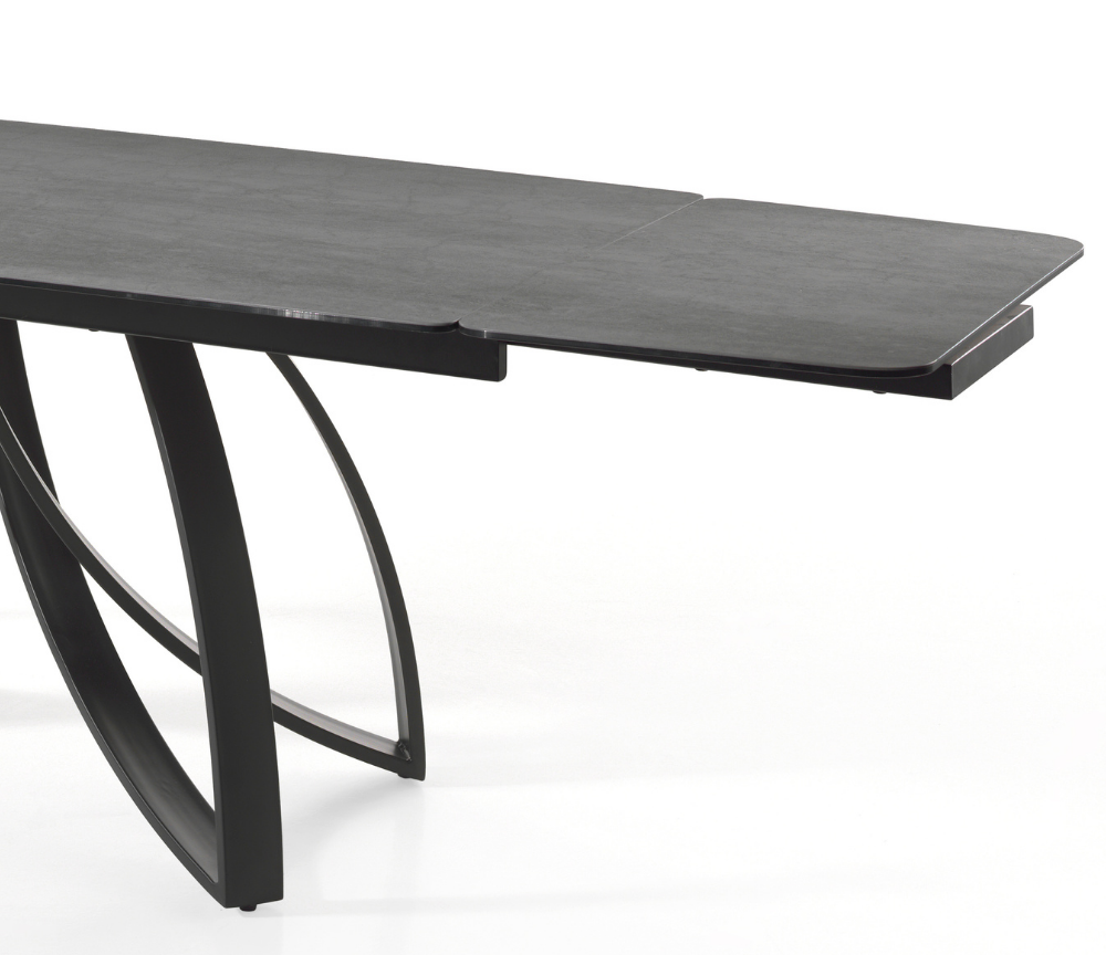 Table céramique extensible de salle à manger grise design - Tiffany