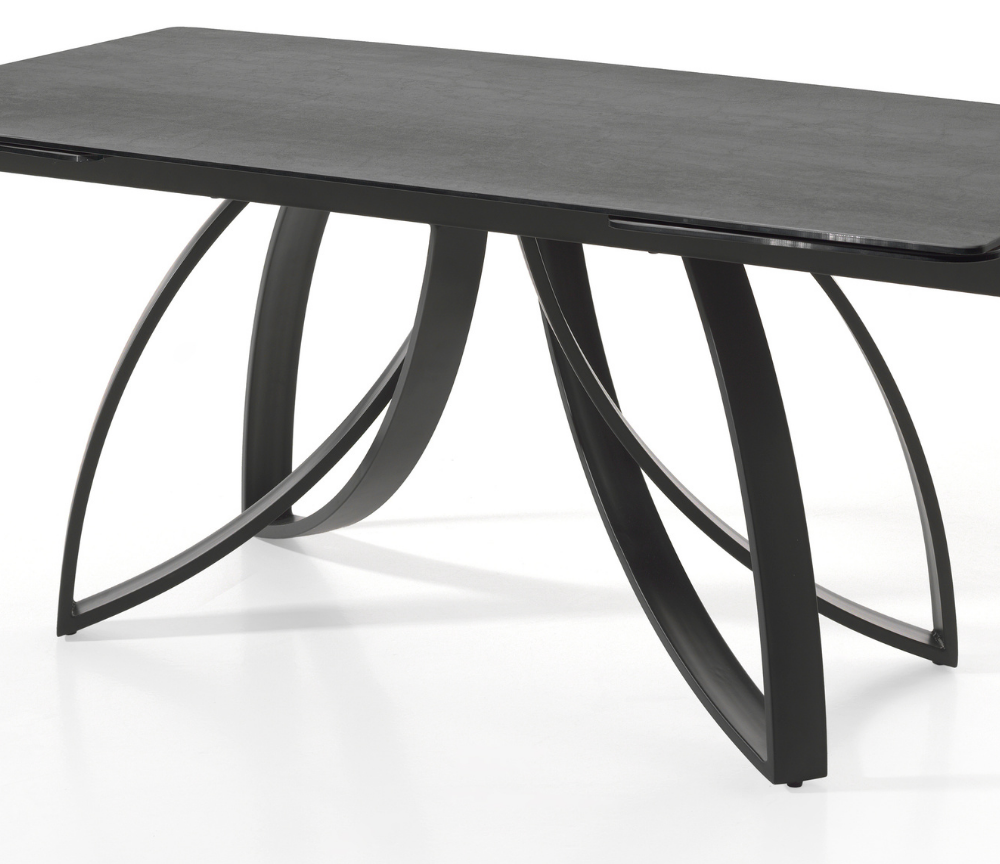 Table céramique extensible de salle à manger grise design - Tiffany