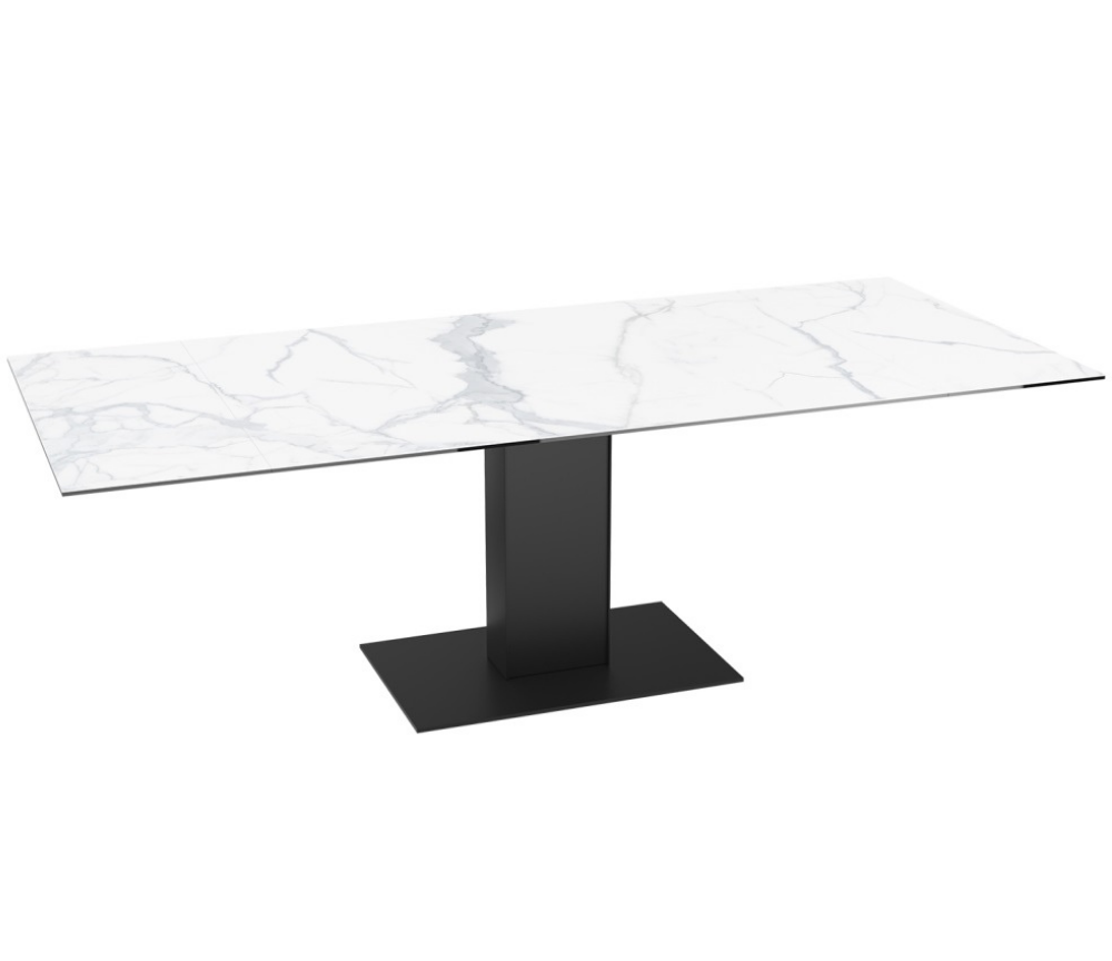 Table céramique extensible marbre blanc rectangulaire - Souffle d'intérieur 