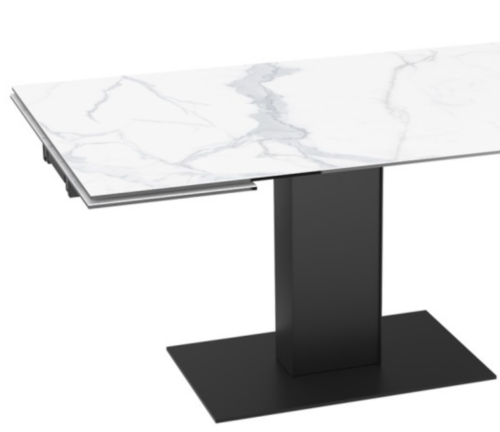 Table céramique extensible marbre blanc design 150 cm - Conny