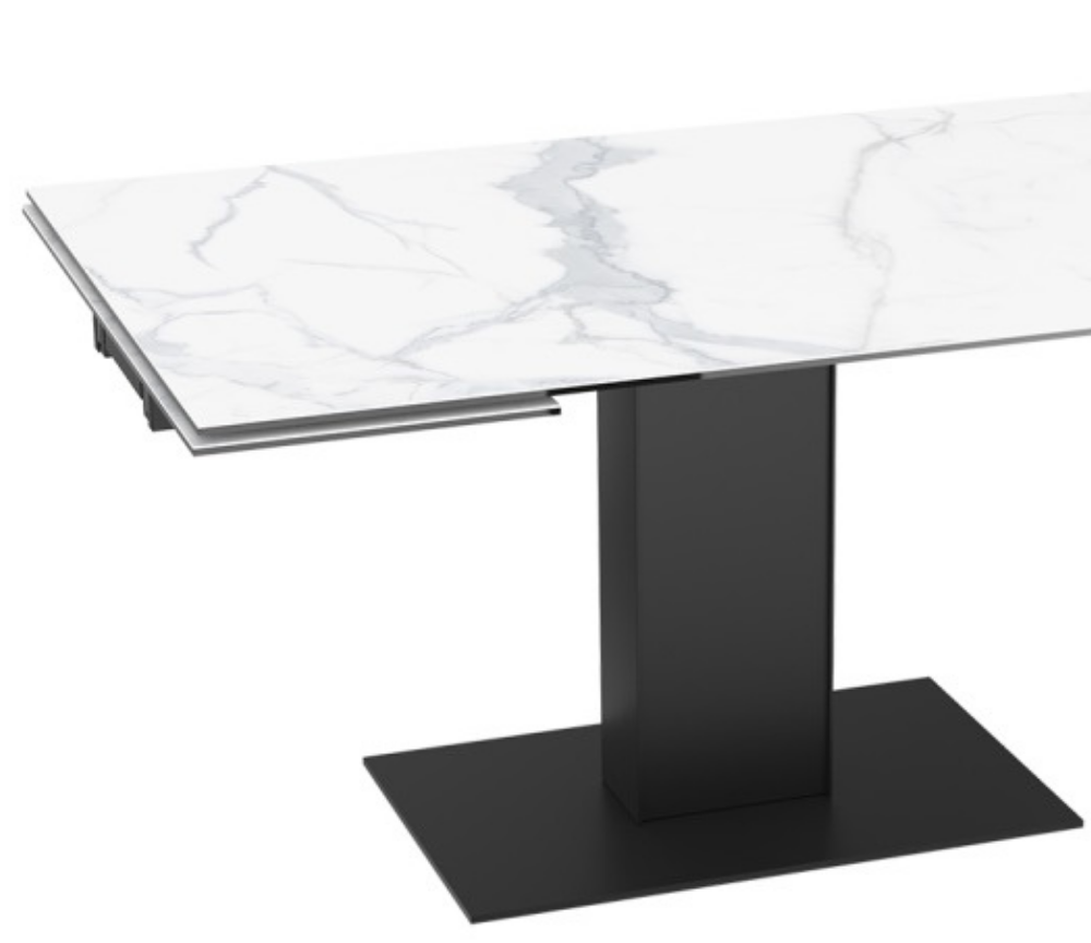 Table céramique extensible marbre blanc rectangulaire - Souffle d'intérieur 