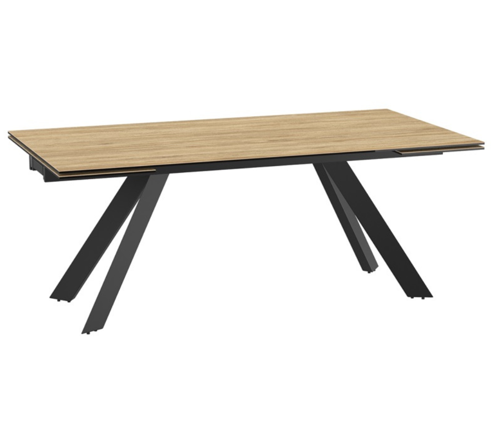 Table a manger céramique effet bois chêne extensible L 150cm ou 190cm - Onita