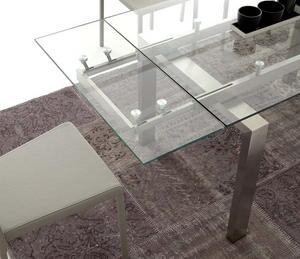 Table en verre avec rallonge design de salle à manger - Souffle d'intérieur  