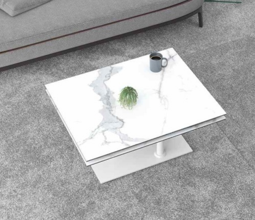 Table basse céramique marbre blanc moderne - Souffle d'intérieur