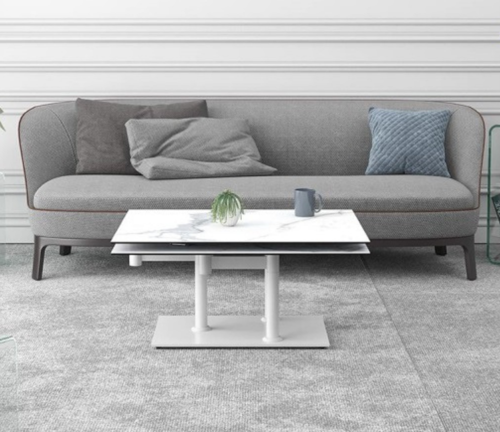 Table basse céramique marbre blanc moderne - Souffle d'intérieur