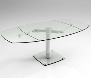 Table en verre extensible design pieds chromé - Souffle d'intérieur