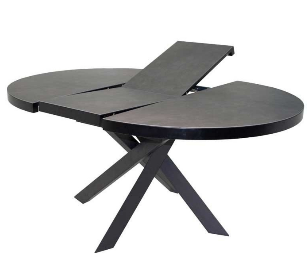 Table ronde extensible design céramique grise L 120cm - Diane