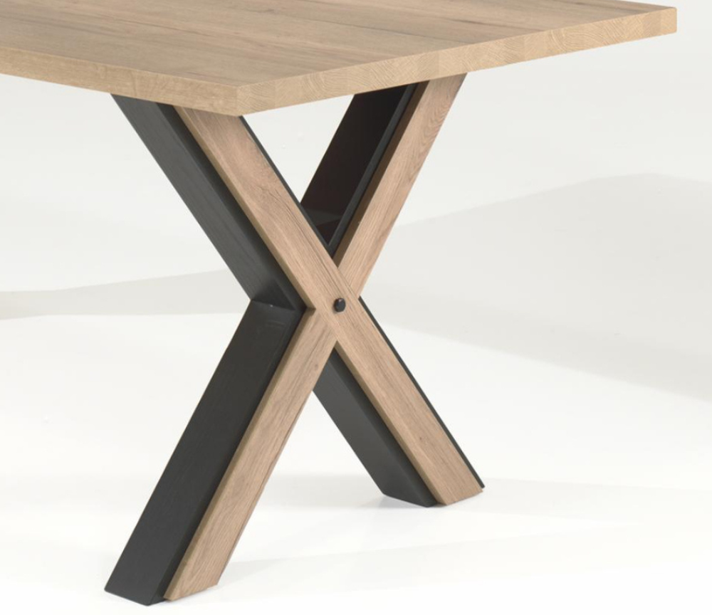 Table a manger bois et métal industriel  - Uniory