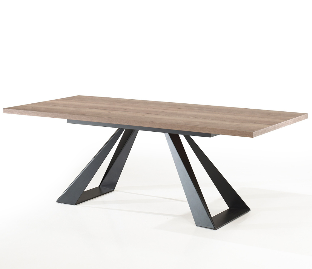 Table a manger bois et métal rectangulaire  - Roxanna