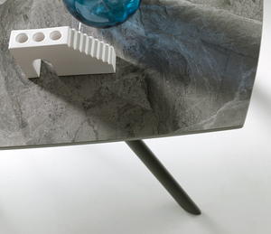Table salle a manger ceramique extensible marbre gris clair capodarte -Akante - Souffle d'interieur