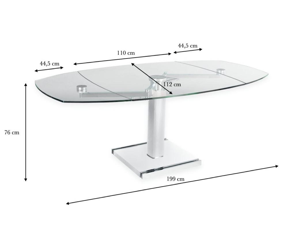 Table en verre extensible design de salle à manger L110 cm - Leo