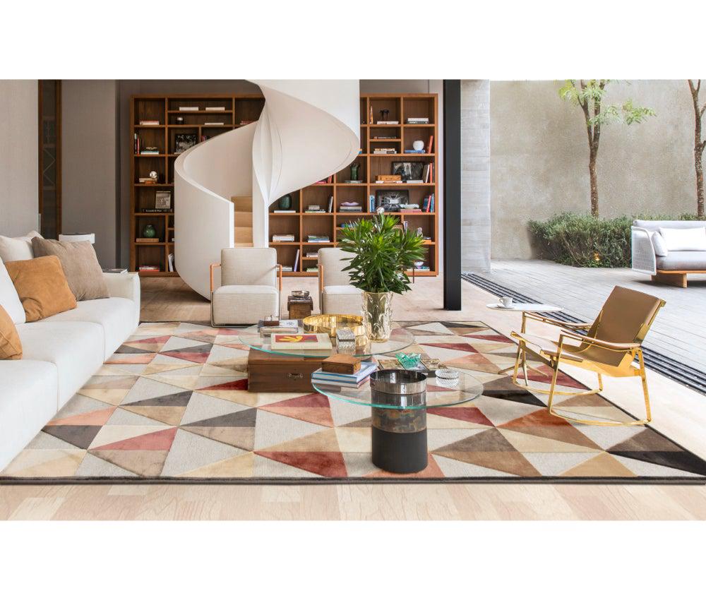 Tapis salon géométrique coloré moderne rectangulaire - SOUFFLE D'intérieur  - Souffle D'intérieur